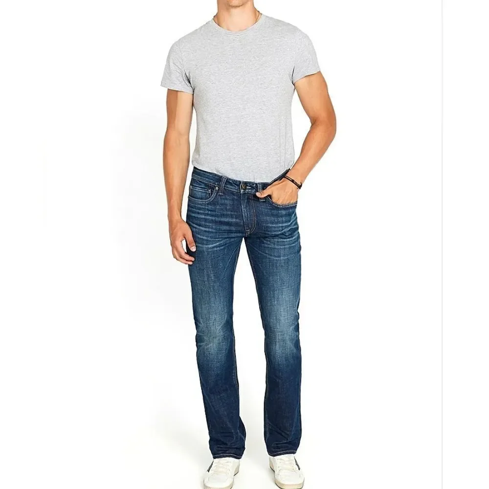 Buffalo David Bitton Men's Dark Blue Relaxed Straight Driven Jeans